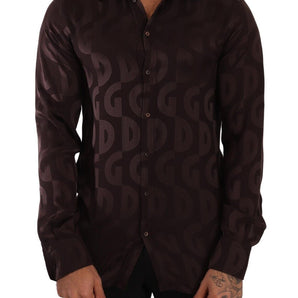 Dolce &amp; Gabbana Elegant Bordeaux Silk Dress Shirt