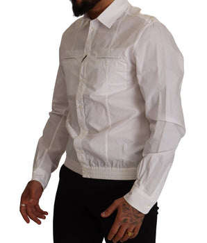 Dolce & Gabbana White Cotton Button Down Men Collared Shirt