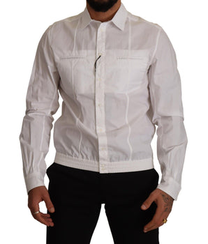Dolce & Gabbana White Cotton Button Down Men Collared Shirt