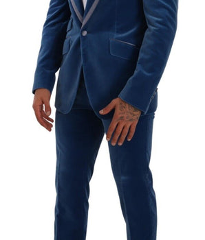 Dolce & Gabbana Blue SICILIA Velvet Slim Fit 2 Piece Suit