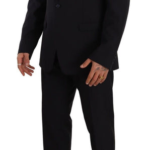 Dolce &amp; Gabbana Elegant Navy Slim Fit Wool Silk Two-Piece Suit