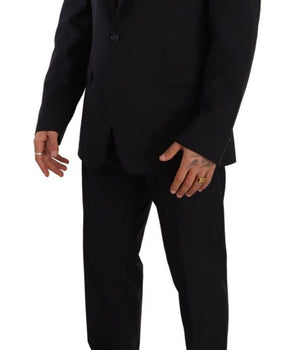 Dolce & Gabbana Blue GOLD Wool Single Breasted 2 Piece Suit