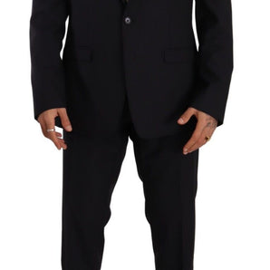 Dolce &amp; Gabbana Elegant Navy Slim Fit Wool Silk Two-Piece Suit