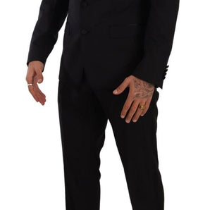 Dolce & Gabbana Elegant Black Three-Piece Martini Fit Suit