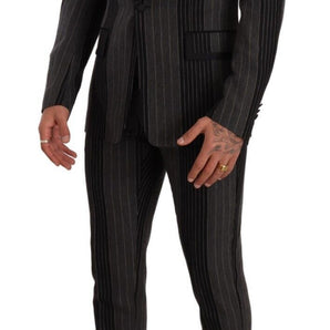 Dolce & Gabbana Elegant Striped Three-Piece Suit