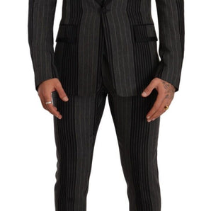 Dolce & Gabbana Elegant Striped Three-Piece Suit