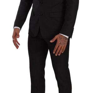 Dolce & Gabbana Elegant Black Wool Martini Suit