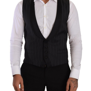 Dolce & Gabbana Elegant Striped Formal Dress Vest