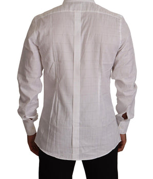 Dolce & Gabbana White GOLD Cotton Slim Fit Dress Formal Shirt