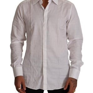 Dolce &amp; Gabbana Elegant White Cotton Dress Shirt - Slim Fit