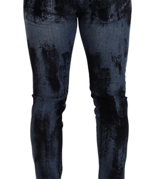 Dolce & Gabbana Blue Black Cotton Skinny Denim Jeans