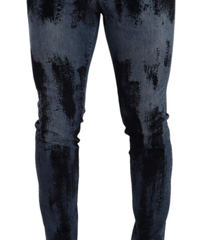 Dolce & Gabbana Blue Black Cotton Skinny Denim Jeans