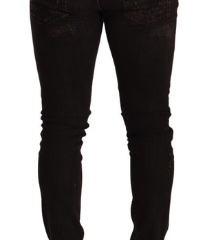 Dolce & Gabbana Brown Distressed Slim Fit Skinny Denim Jeans