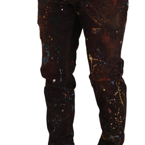 Dolce &amp; Gabbana Elegant Multicolored Painted Denim Jeans