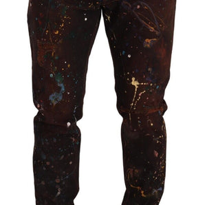 Dolce &amp; Gabbana Elegant Multicolored Painted Denim Jeans