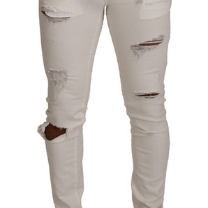 Dolce &amp; Gabbana Elegant White Skinny Denim Jeans