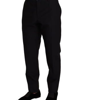 Dolce & Gabbana Blue Wool Silk Formal Trouser Dress Pants