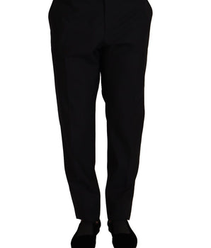 Dolce & Gabbana Blue Wool Silk Formal Trouser Dress Pants
