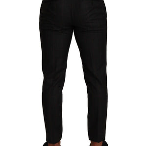 Dolce &amp; Gabbana Pantalones elegantes de corte slim a cuadros grises