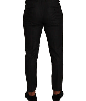 Dolce &amp; Gabbana Gray Check Wool Formal Trouser Dress Pants