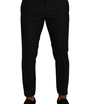 Dolce &amp; Gabbana Gray Check Wool Formal Trouser Dress Pants