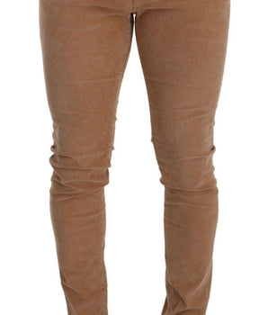 Dolce & Gabbana Brown Corduroy Cotton Skinny Slim Fit Jeans