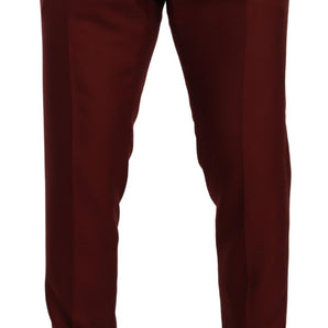 Dolce &amp; Gabbana Pantalón de vestir elegante de cachemir y seda rojo