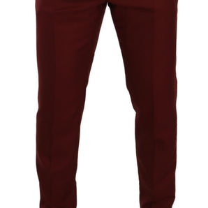 Dolce &amp; Gabbana Elegant Cashmere-Silk Red Dress Pants