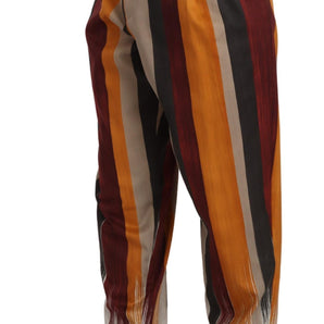 Dolce &amp; Gabbana Elegant Striped Skinny Trousers