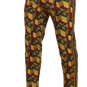 Dolce &amp; Gabbana Elegantes pantalones cónicos multicolores para hombre