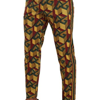 Dolce & Gabbana Multicolor Logo Mania Cotton Tapered Trouser Pants