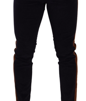 Dolce & Gabbana Blue Cotton Stretch Skinny Corduroy Jeans