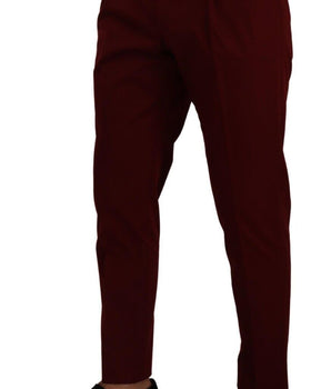Dolce & Gabbana Dark Red Cotton Mens Chinos Trouser Dress Pants
