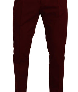 Dolce & Gabbana Dark Red Cotton Mens Chinos Trouser Dress Pants