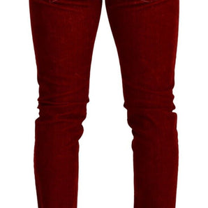 Dolce &amp; Gabbana Ravishing Red Slim Fit Designer Jeans