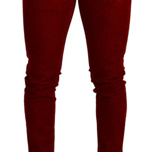 Dolce &amp; Gabbana Ravishing Red Slim Fit Designer Jeans