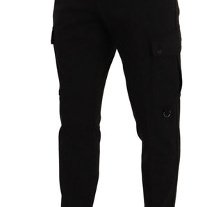 Dolce &amp; Gabbana Pantalones cargo ajustados y elegantes en negro atemporal