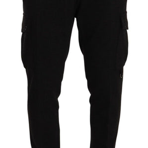 Dolce &amp; Gabbana Pantalones cargo ajustados y elegantes en negro atemporal