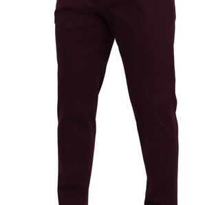 Dolce &amp; Gabbana Elegantes pantalones chinos morados para el hombre moderno