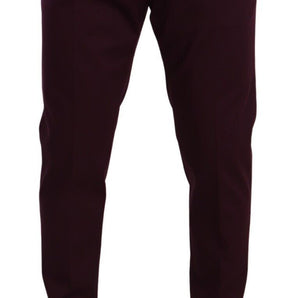 Dolce &amp; Gabbana Elegantes pantalones chinos morados para el hombre moderno