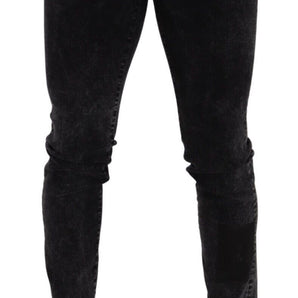 Dolce &amp; Gabbana Sleek Slim-Fit Designer Jeans in Black Gray