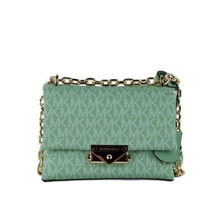 Michael Kors Cece Small Sea Green Signature PVC Convertible Flap Crossbody Bag