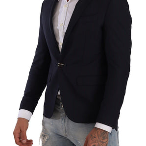 Domenico Tagliente Elegant Slim Fit Dark Blue Blazer