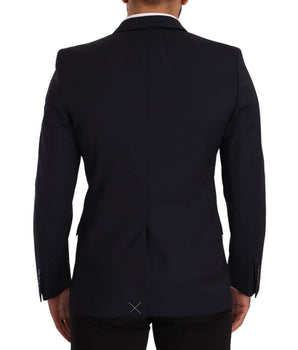 Dolce & Gabbana Dark Blue Single Breasted Coat MARTINI Blazer