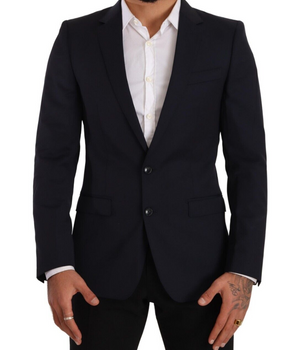 Dolce & Gabbana Dark Blue Single Breasted Coat MARTINI Blazer
