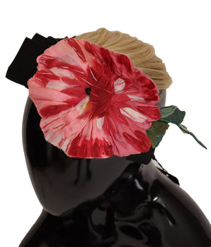 Dolce & Gabbana Black Silk White Hair Parrucchiera Diadem Headband
