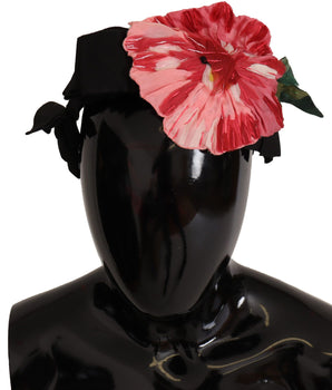 Dolce & Gabbana Black Silk White Hair Parrucchiera Diadem Headband