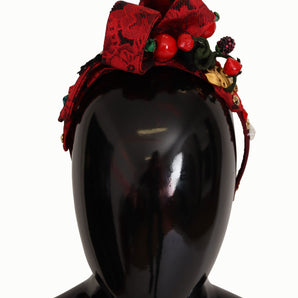 Dolce &amp; Gabbana Cherry Sicily Embellished Red Diadem