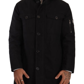 Dolce &amp; Gabbana Elegant Black Parka Hooded Jacket