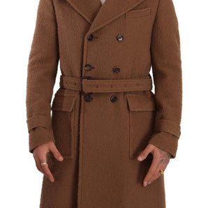 Dolce & Gabbana Elegant Double Breasted Wool Overcoat